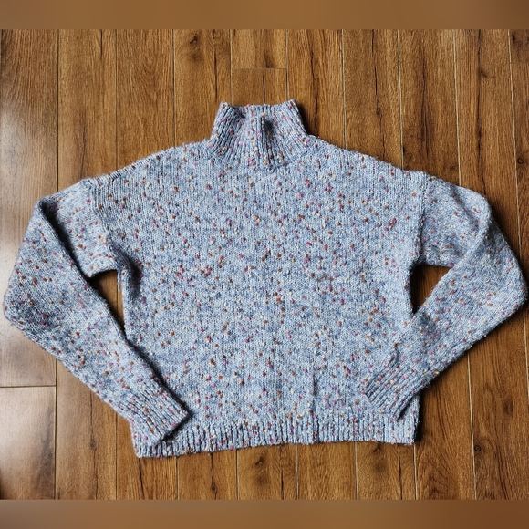 Lauren Conrad Turtleneck Cropped Knit Pom Pom Sweater - Picture 1 of 8